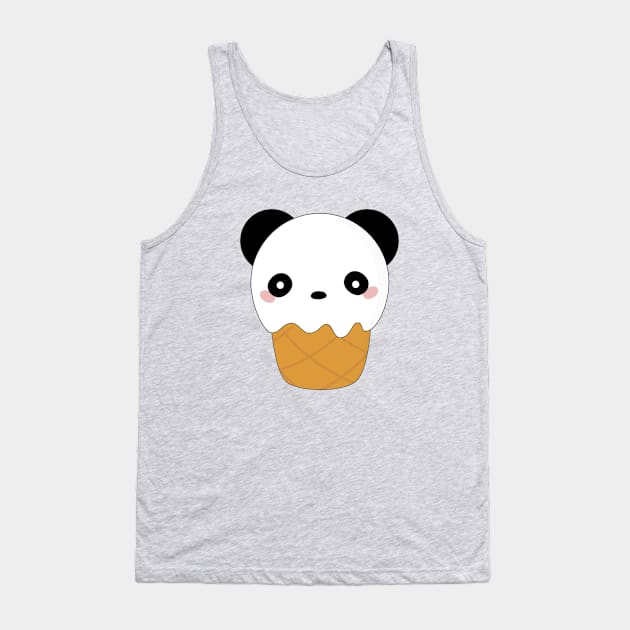 Kawaii Cute Ice Cream Panda T-Shirt Tank Top by happinessinatee